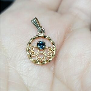 Dainty Sapphire and Gold Plated Pendant